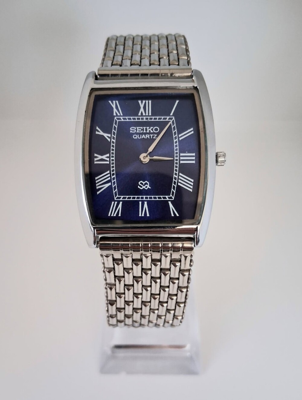 Men's Vintage Seiko Barrel/Tonneau Stainless Steel Tank RARE